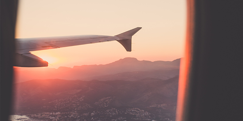 View out of airplane window